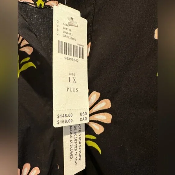 Maeve Bettina Black Floral Midi Dress 1X Anthropologie - Picture 5 of 11